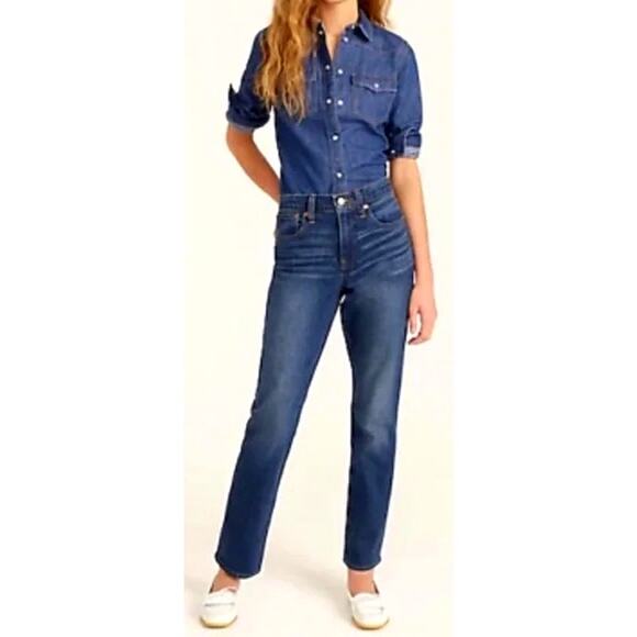 J. Crew High Rise Slim Boyfriend Jean Medium Wash Size 30 - Picture 4 of 11